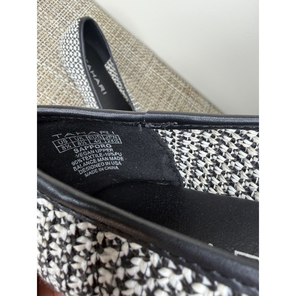 Women's Tahari Sapporo Slip-On Ballet Flats Black/white Size 8.5 - Picture 5 of 8